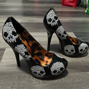 Iron Fist Digital Skull platform heels